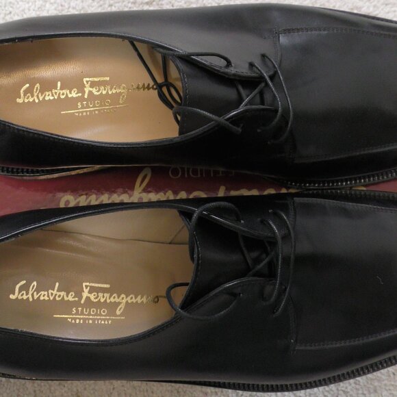 Salvatore Ferragamo Angiolo Tramezza Black Leather Wholecut Oxford 10.5 EE main image 4